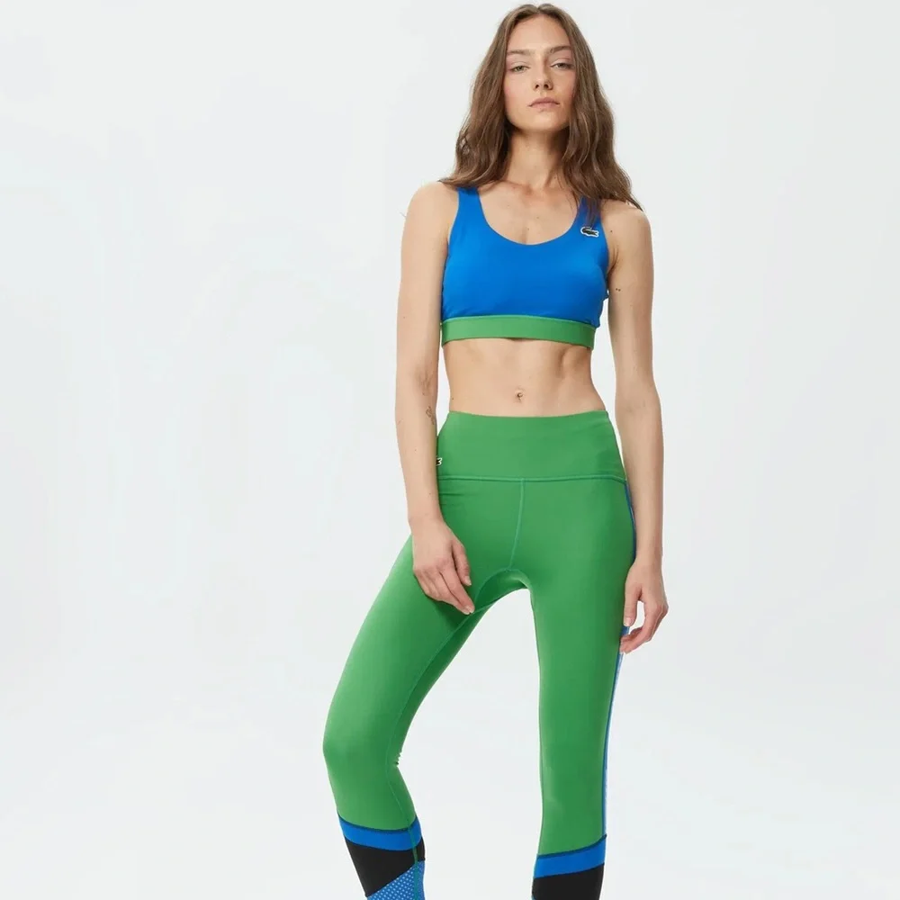 Lacoste Women's Blue and Green Sports Bra - Picture 4 of 4